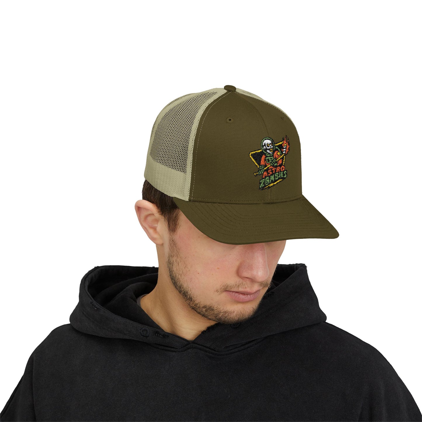Asro Zombies Snapback Embroiled Trucker Cap | Vintage Style