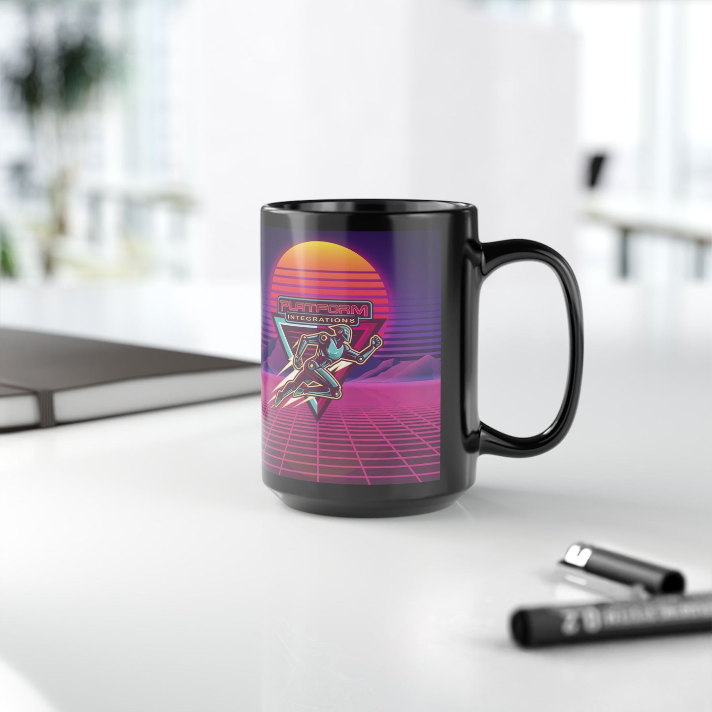 Retro Sci-Fi Black Mug - Platform Integrations Design (11oz, 15oz)