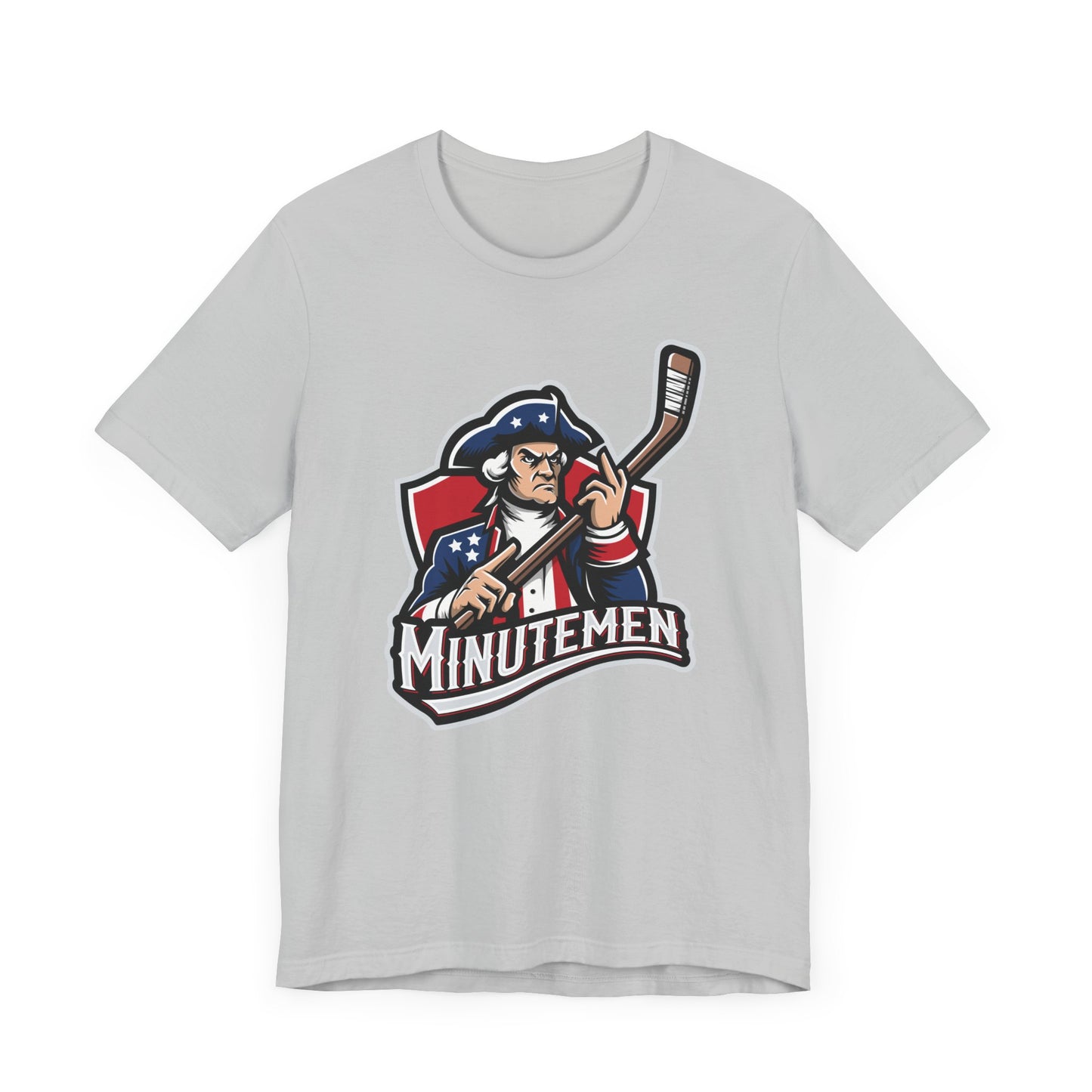 Patriotic Minutemen Hockey Player Graphic Tee