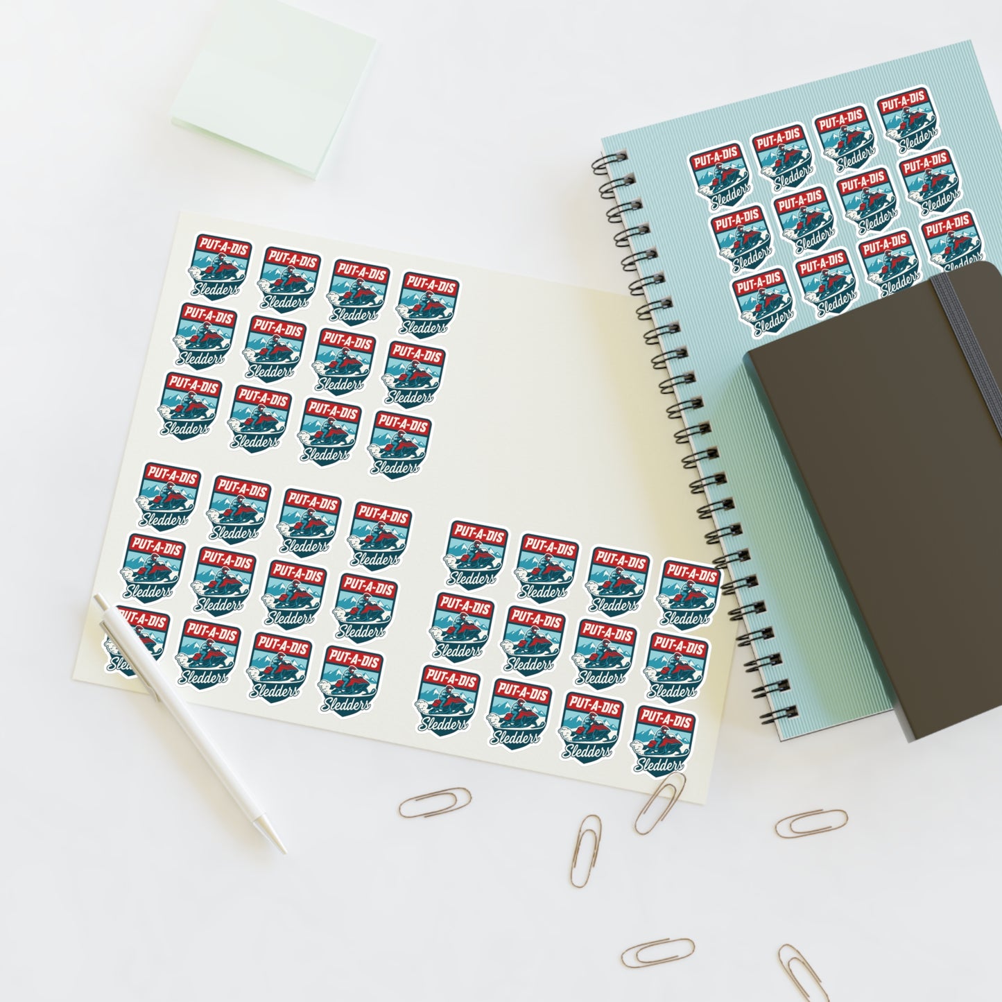 Put-A-Dis Sledders Sticker Sheet — 40x 1.2in Stickers