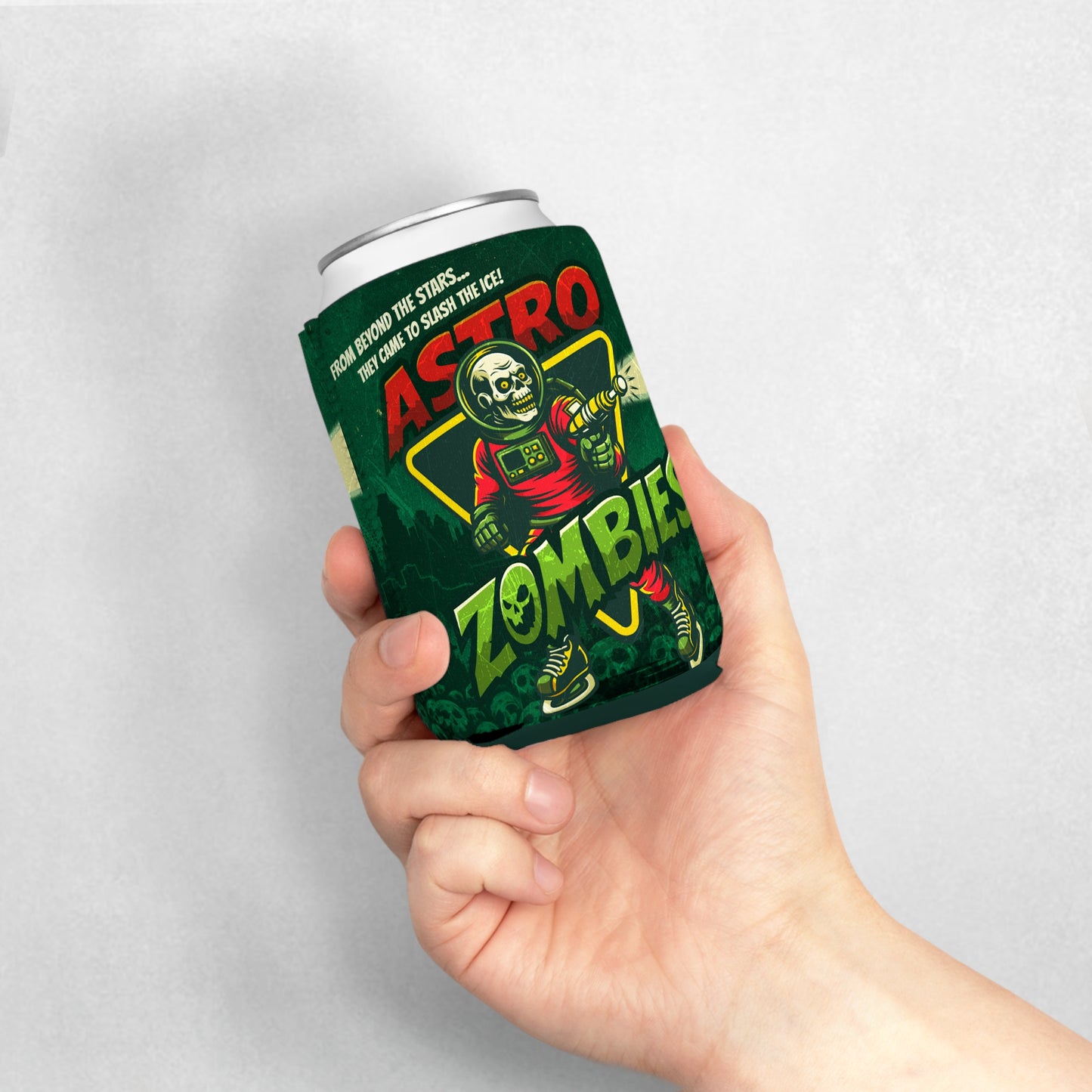 Astro Zombies Can Cooler Coozie