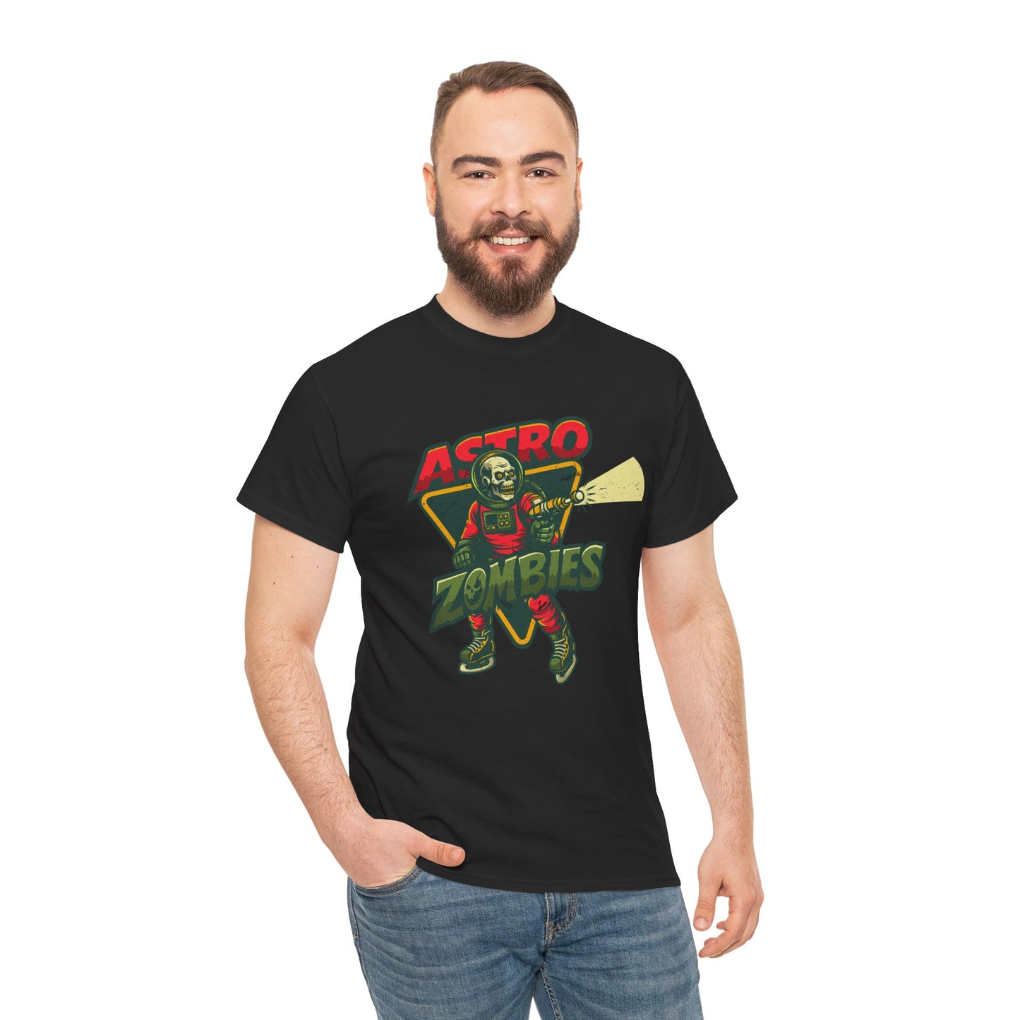 Astro Zombies Distressed Graphic Tee - Heavy Cotton T-Shirt