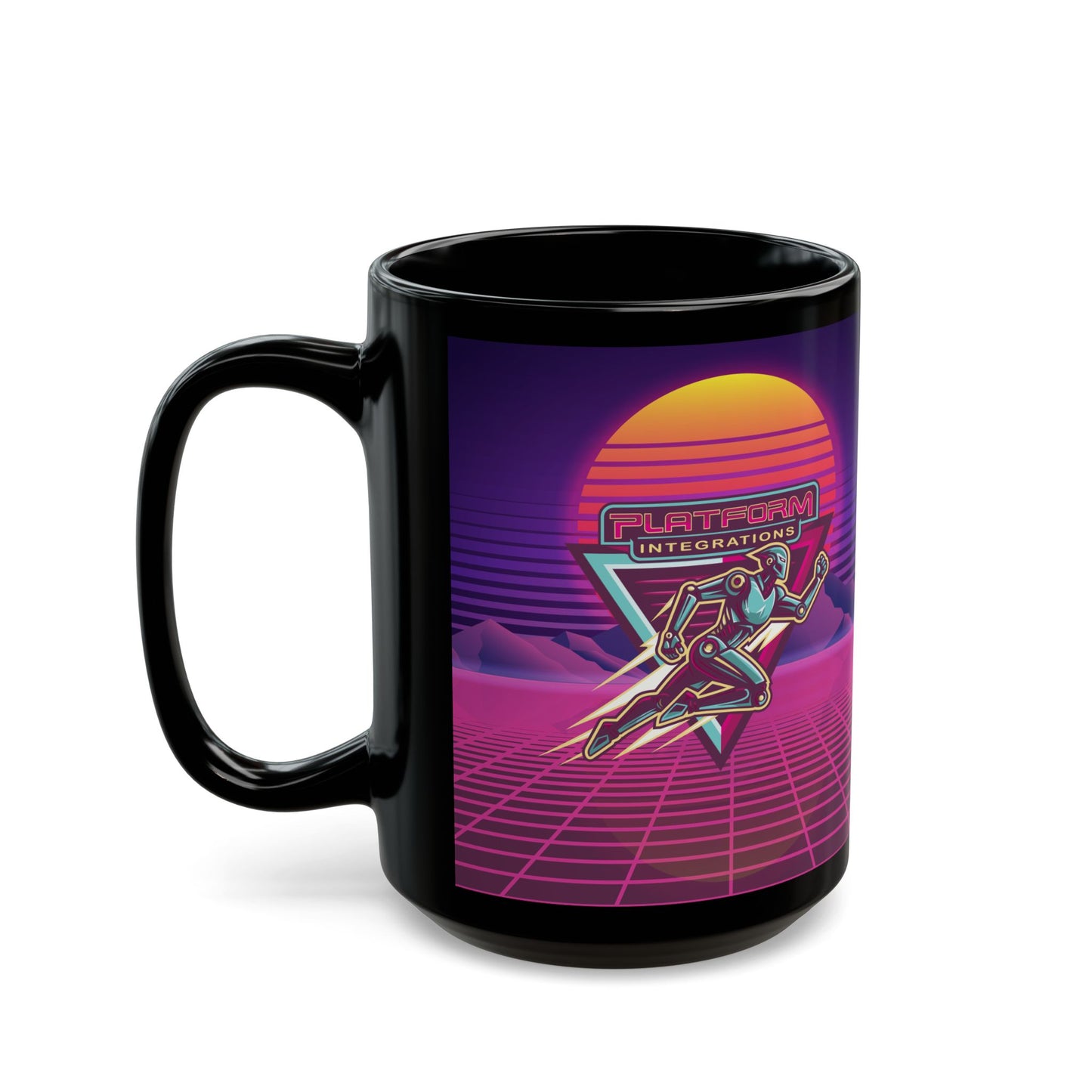 Retro Sci-Fi Black Mug - Platform Integrations Design (11oz, 15oz)
