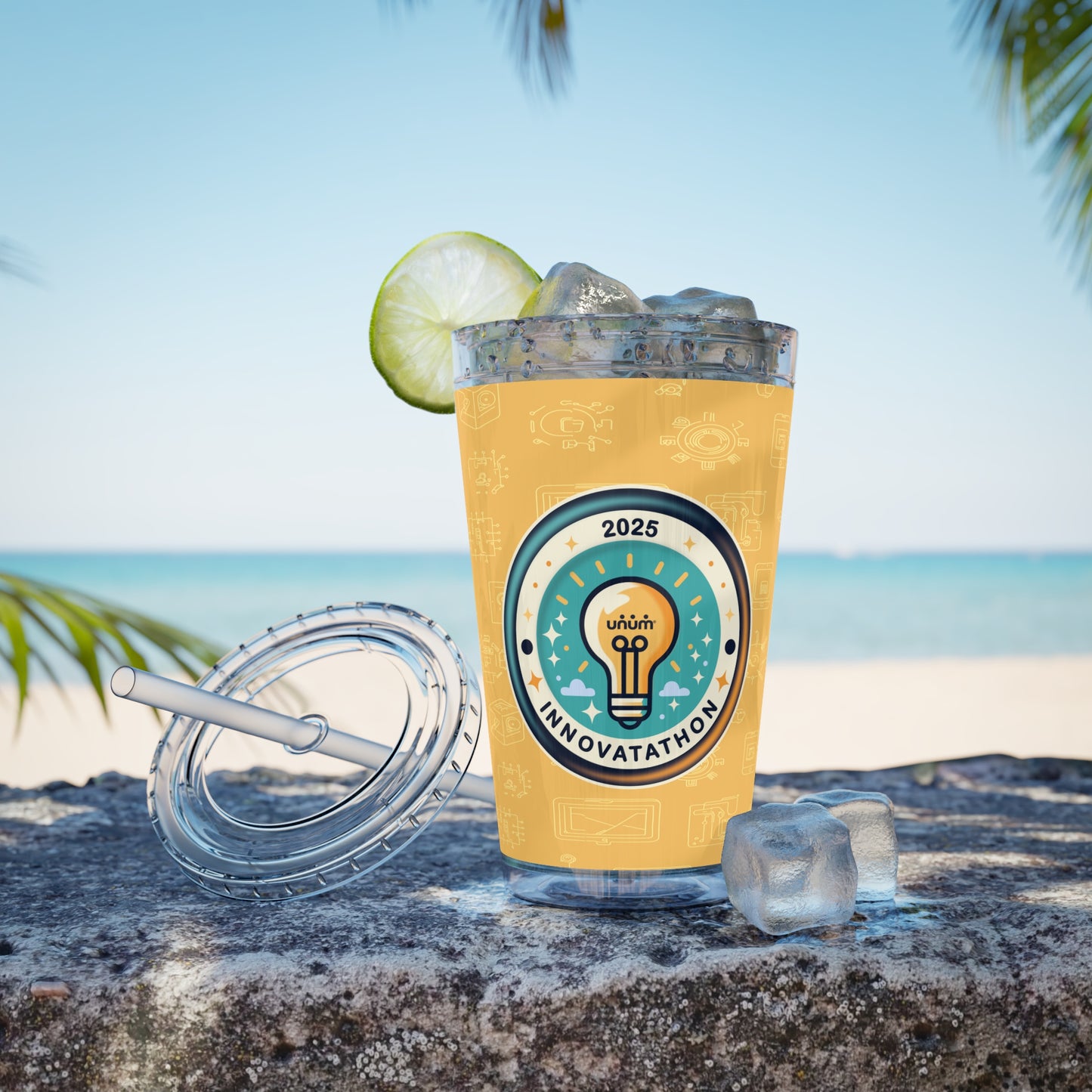 Sunsplash Tumbler with Straw - 16oz Innovathon 2025 Party Cup