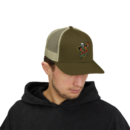 Asro Zombies Snapback Embroiled Trucker Cap | Vintage Style