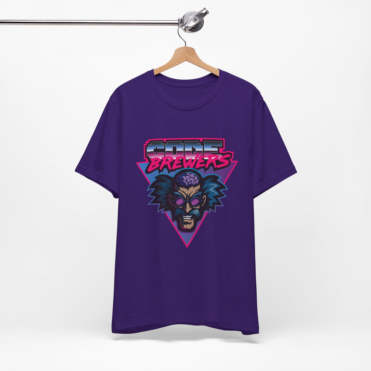 Retro Graphic Tee: 'Code Brewers' Unisex Jersey Short Sleeve T-Shirt, Vintage Style,