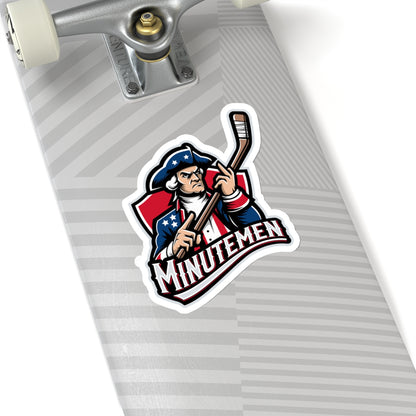 Patriotic Minuteman Hockey Player Stickers – Available in 3 Sizes