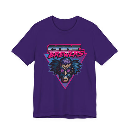 Retro Graphic Tee: 'Code Brewers' Unisex Jersey Short Sleeve T-Shirt, Vintage Style,