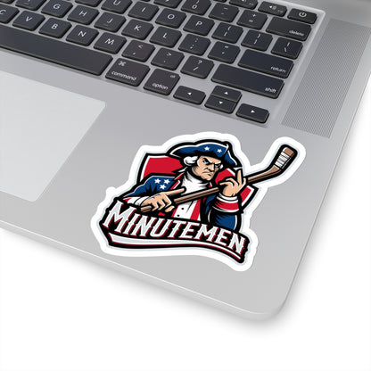 Patriotic Minuteman Hockey Player Stickers – Available in 3 Sizes