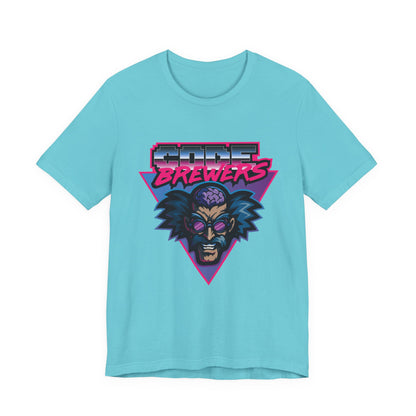 Retro Graphic Tee: 'Code Brewers' Unisex Jersey Short Sleeve T-Shirt, Vintage Style,