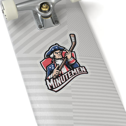 Patriotic Minuteman Hockey Player Stickers – Available in 3 Sizes