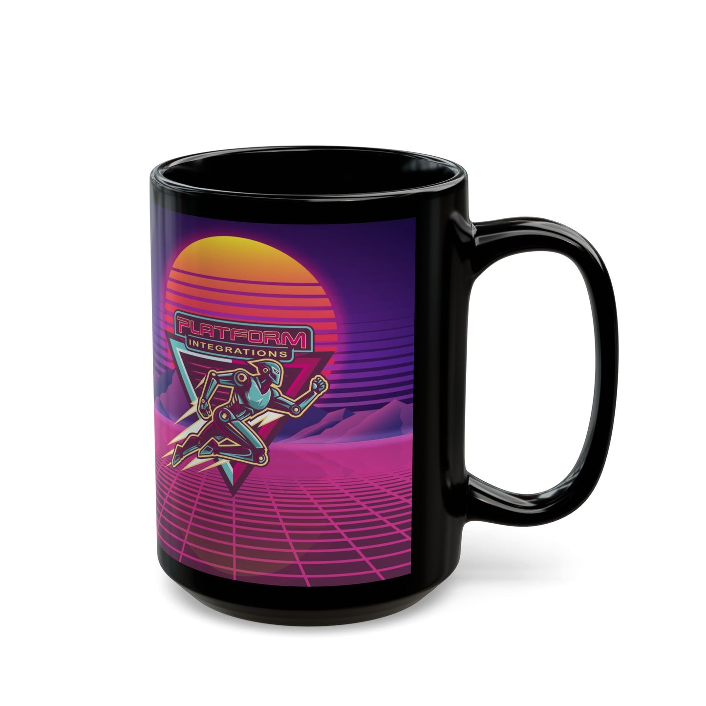 Retro Sci-Fi Black Mug - Platform Integrations Design (11oz, 15oz)