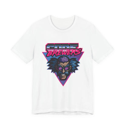 Retro Graphic Tee: 'Code Brewers' Unisex Jersey Short Sleeve T-Shirt, Vintage Style,