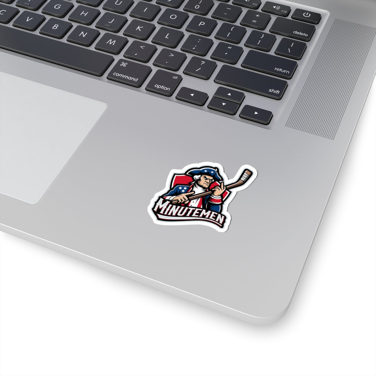 Patriotic Minuteman Hockey Player Stickers – Available in 3 Sizes