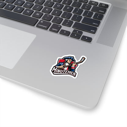 Patriotic Minuteman Hockey Player Stickers – Available in 3 Sizes