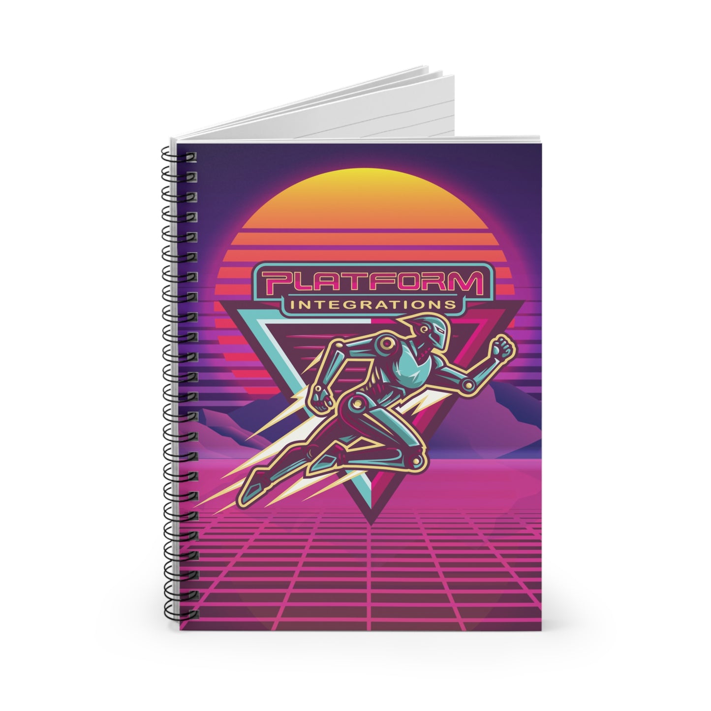 Retro Sci-Fi Spiral Notebook - 'Platform Integrations' Design