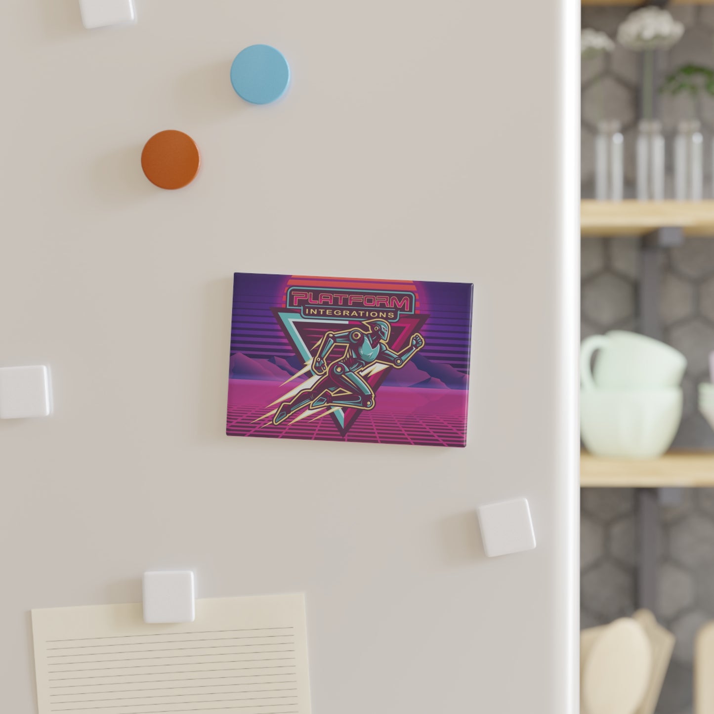 Retro Futuristic Button Magnet - Platform Integrations Design (1 & 10 pcs)