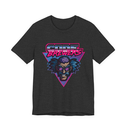 Retro Graphic Tee: 'Code Brewers' Unisex Jersey Short Sleeve T-Shirt, Vintage Style,