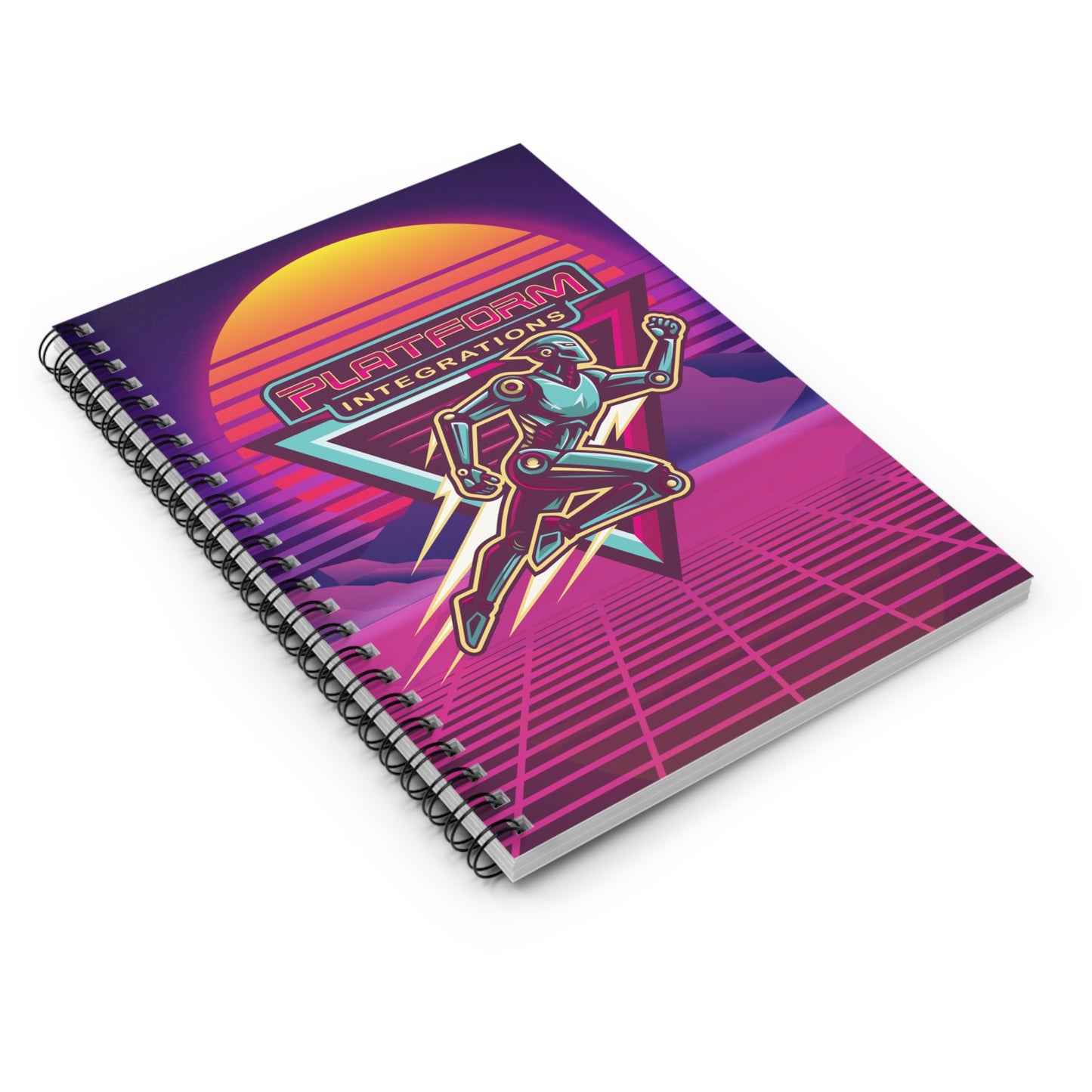 Retro Sci-Fi Spiral Notebook - 'Platform Integrations' Design