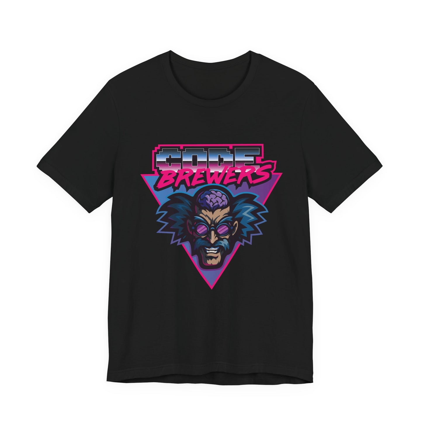 Retro Graphic Tee: 'Code Brewers' Unisex Jersey Short Sleeve T-Shirt, Vintage Style,