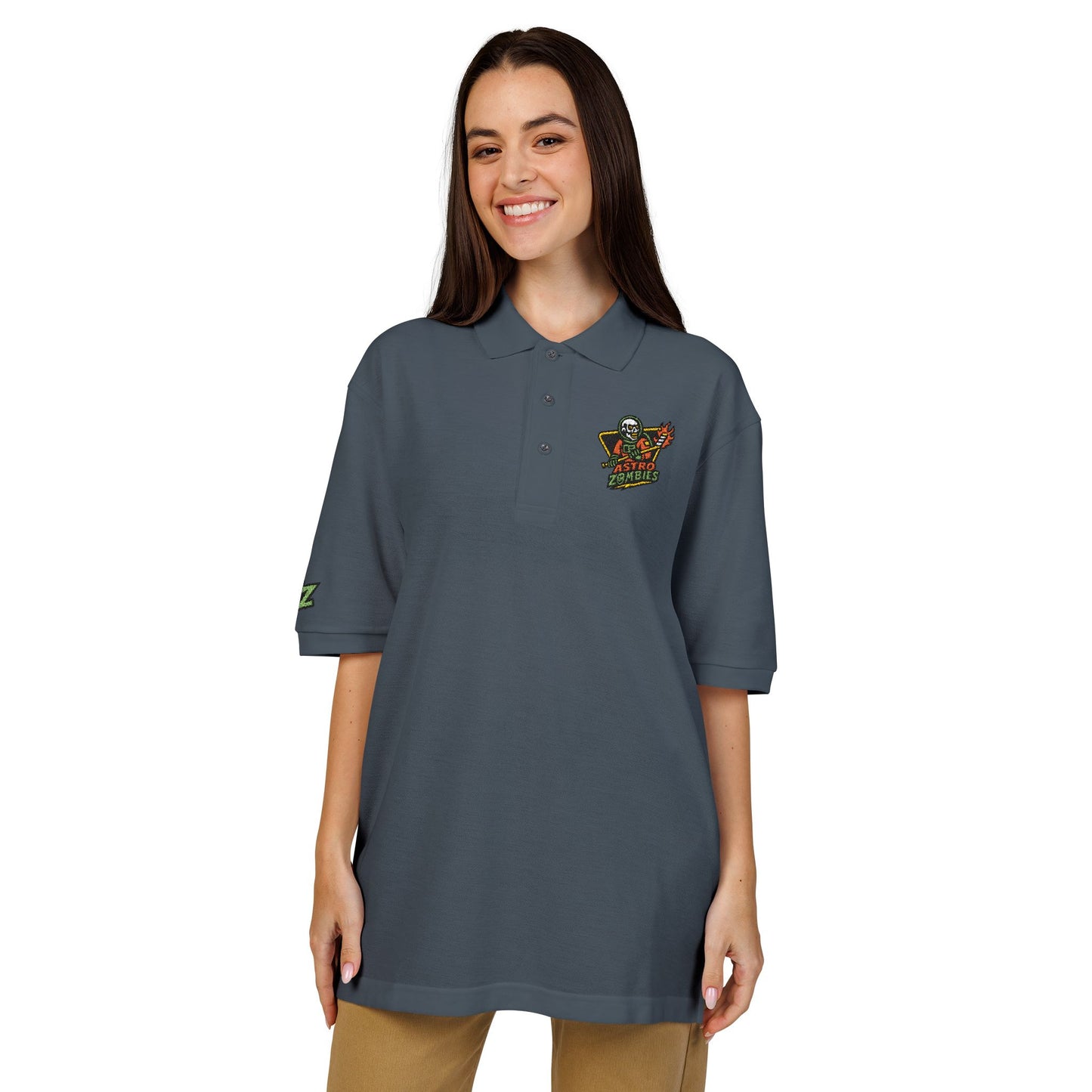 Astro Zombies Embroidered Unisex Polo Shirt