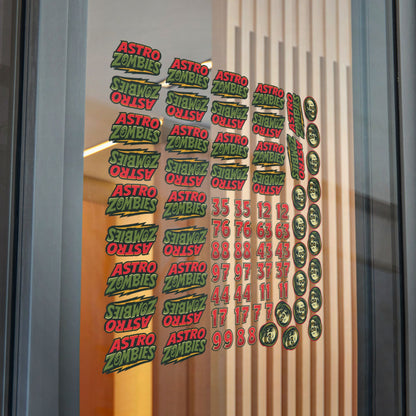 Astro Zombies Die-Cut Sticker Sheet – Retro Horror Logo & Number Decals