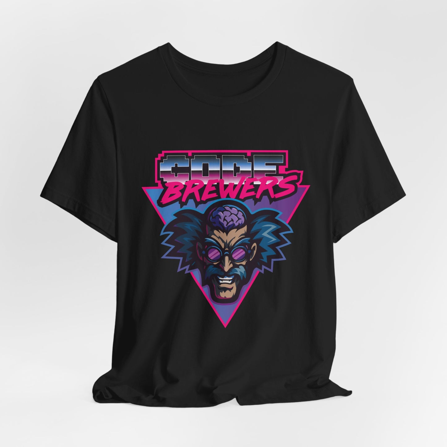 Retro Graphic Tee: 'Code Brewers' Unisex Jersey Short Sleeve T-Shirt, Vintage Style,