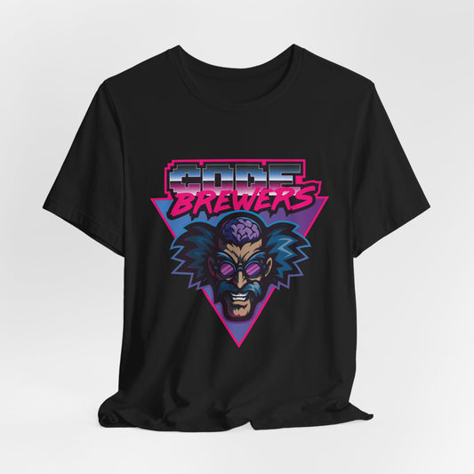 Retro Graphic Tee: 'Code Brewers' Unisex Jersey Short Sleeve T-Shirt, Vintage Style,